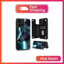 BFDHGQZC Wolf Wallet Case for Motorola Moto G 5G 2025 6.6" PU Leather Kickstand
