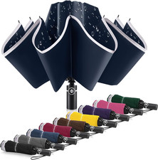 Inverted Umbrella - Large Windproof for Rain  Sun, Compact Reverse With Reflect