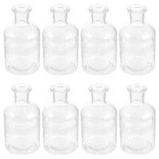  8pcs Clear Glass Vases: Cylinder Bud Vases Valentines Flower Bottle Decor for