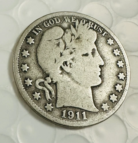 1911 S Barber Silver Half Dollar VF-XF As Pictured # BSHD 1911S VF-XF