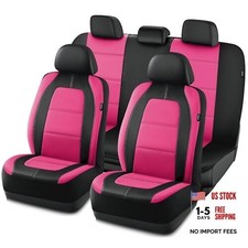 Car Seat Cover Leather Car Seat Cover Automotive Full Set Hot Pink Full Set Car Seat Cover Leather Car Seat Cover Automotive Full Set Hot Pink Full Set
