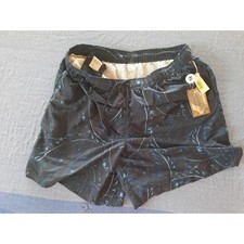 Caribbean Swimwear Mens XL Blue Palm Leaf Print Swim Trunks NWT S95MC127