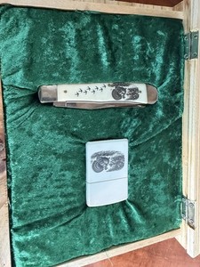 Case Trapper & Zippo Wild Turkey Set. Display Box Included