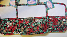 Lot of 3 Charles Craft Quilted Cross Stitch Potholders Christmas Design NWT