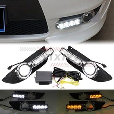 Led Daytime Running Light For Mitsubishi Lancer 2008-2012 Drl Fog Lamp With Turn