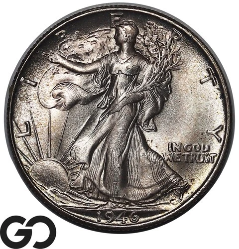 1946-S Walking Liberty Half Dollar, Beautiful Superb Gem BU++