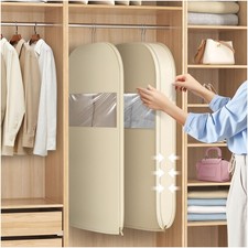 Space Saving Hanging Garment Bag with Self Compression Zipper, Thick Dustproo...