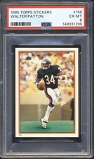 1985 Topps Stickers Football Walter Payton #156 PSA 6 CHICAGO BEARS EX-MT HOF