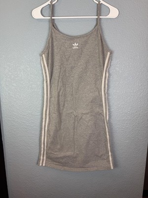 Adidas Dress Womens Medium Gray Trefoil Tank Mini FM8271 Three Stripes Athletic