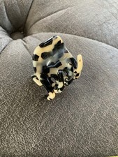 Vintage French Faux Tortoise Shell Cream fancy hair claw clip Made in France