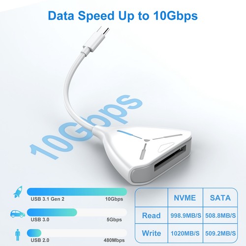 M.2 NVME/SATA Dual Protocol SSD-Gehäuse USB Typ C SSD Externes Festplatteng1558 - Bild 3 von 7