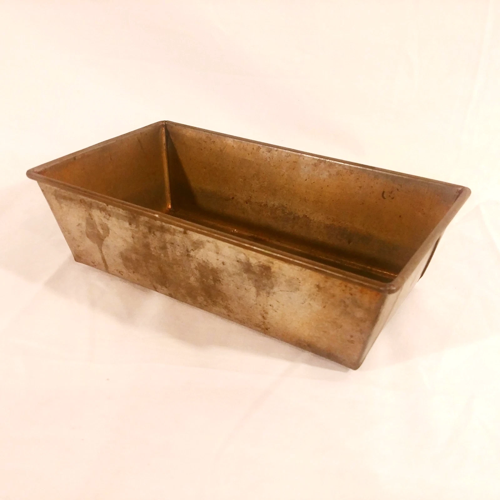 Ekcology Bread Loaf Pan Silver Beauty Metal Folded Ends T47-1 1/2LB Vintage USA