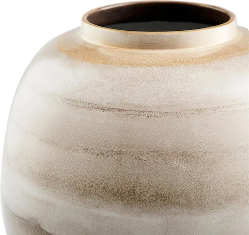 Modern Kasha Porcelain Vase in Creamy-White and Bronze - Picture 2 of 4