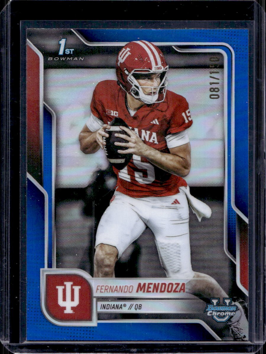 Fernando Mendoza 2025 Bowman University Chrome #109 Blue Refractor /150