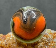 WILD Vintage Vitro Agate V-PATCH Conqueror Marble - Orange Brown - .65" SWEET