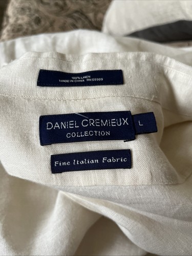 DANIEL CREMIEUX COLLECTION NEW! Creamy Beige 100% Linen Long Sleeve Shirt Sz L - Picture 5 of 5