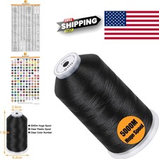 Versatile 5000M Black Polyester Embroidery Thread 40WT for All Embroidery Needs