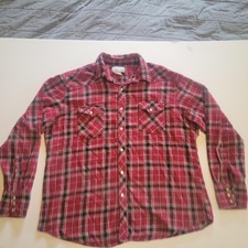 Wrangler Wrancher Shirt Mens Extra Large Plaid Pearl Snap Western Cowboy Vintage