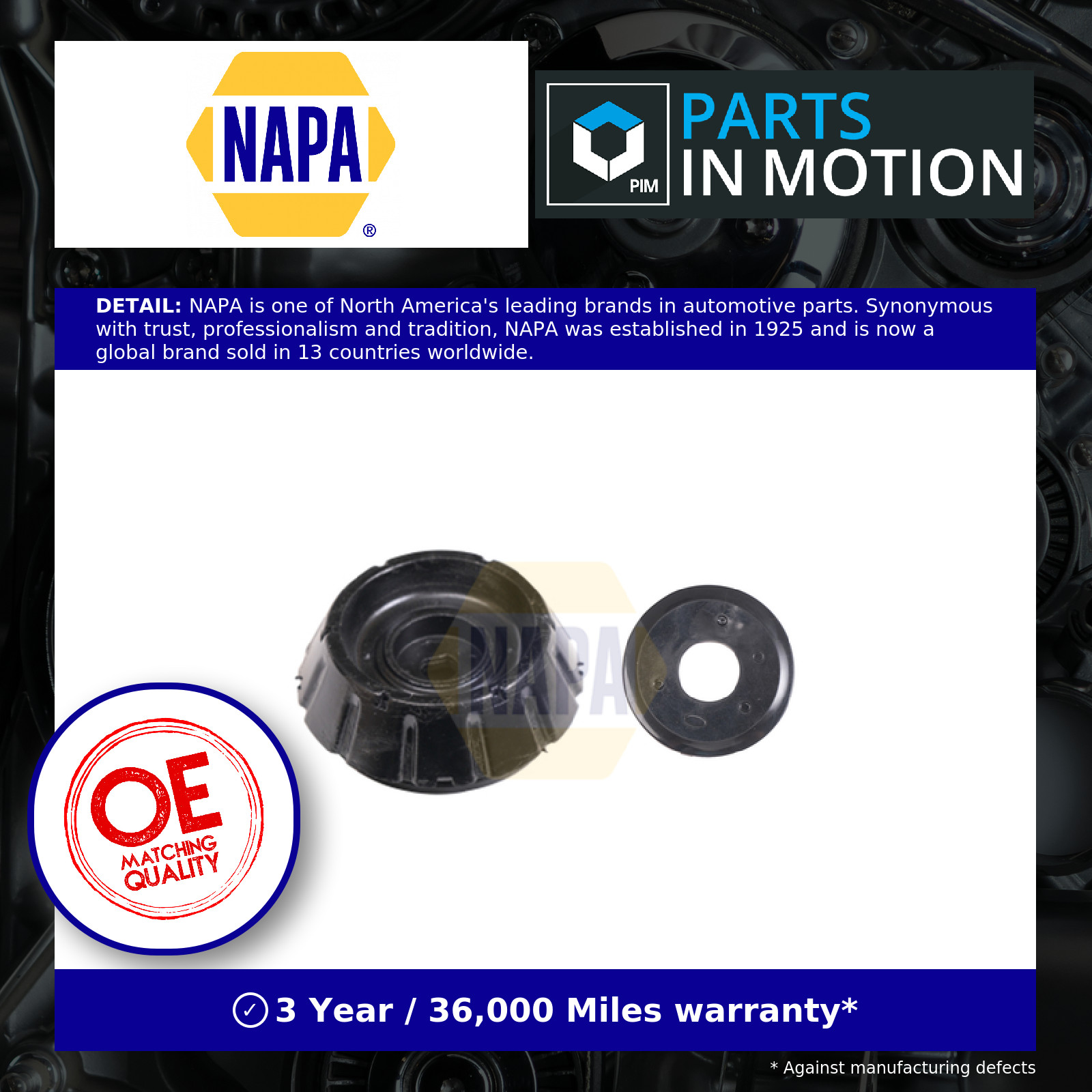 NAPA NKM1034 Suspension Strut Support Mount Front Fits Hyundai i10 Kia Picanto - Image 5