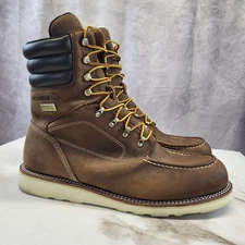 Wolverine Waterproof Plus 8" Moc Toe Wedge Boots Men's Size 12 EW Brown