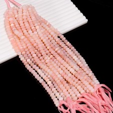 Pink Opal Gemstone Rondelle Shape Smooth Beads 7X7 8X8 mm Strand 8" AB-984
