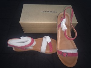 Lucky Brand Adymaris Leather Strappy Flat Sandals Size 8.5 M