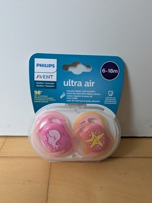 Philips Avent Ultra Air Schnuller NIGHTTIME ''STERN+Wal'' 6-18 m (2 Stück) OVP