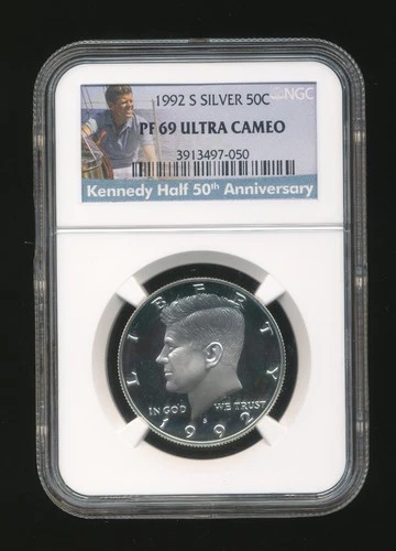 NGC PR69 Ultra Cameo 1992 S 50c Silver Kennedy Half 50th Anniversary Series   aa
