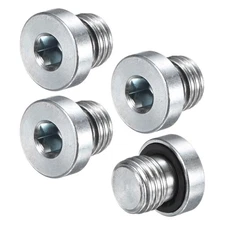 4-Pack M10x1.25mm Inner Hex Head Pipe Fitting Plug, Sensor Socket Plug