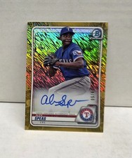 ALEX SPEAS 2020 Bowman Chrome GOLD SHIMMER REFRACTOR ~ Rangers AUTO /50
