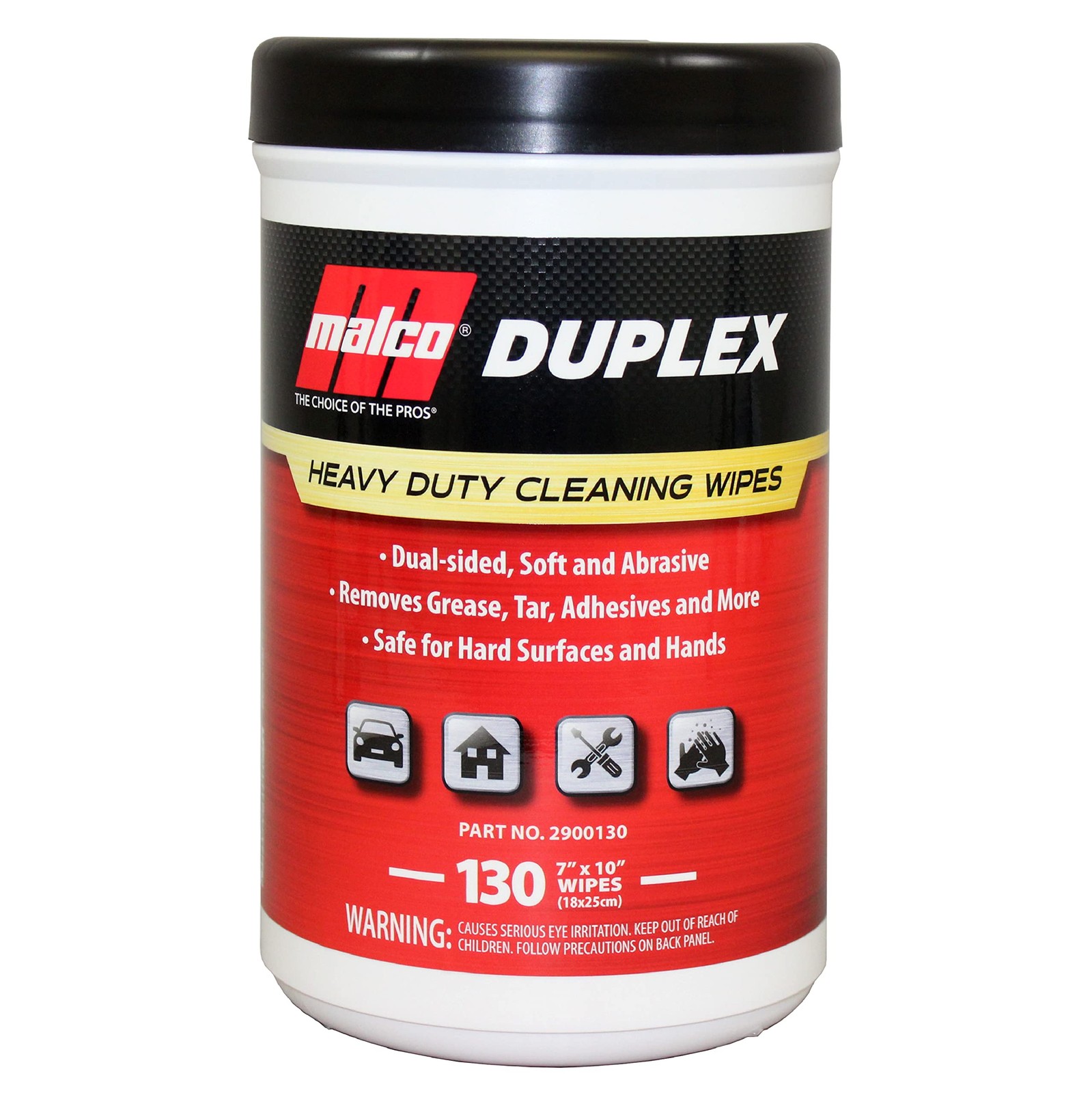 Malco Duplex Heavy Duty Cleaning Wipes for Home and Auto - Dual Sided Textured, 