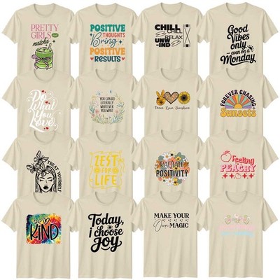 Inspirierend Positive Affirmation Blumen Erwachsene T-Shirt Positive Vibes Geschenk