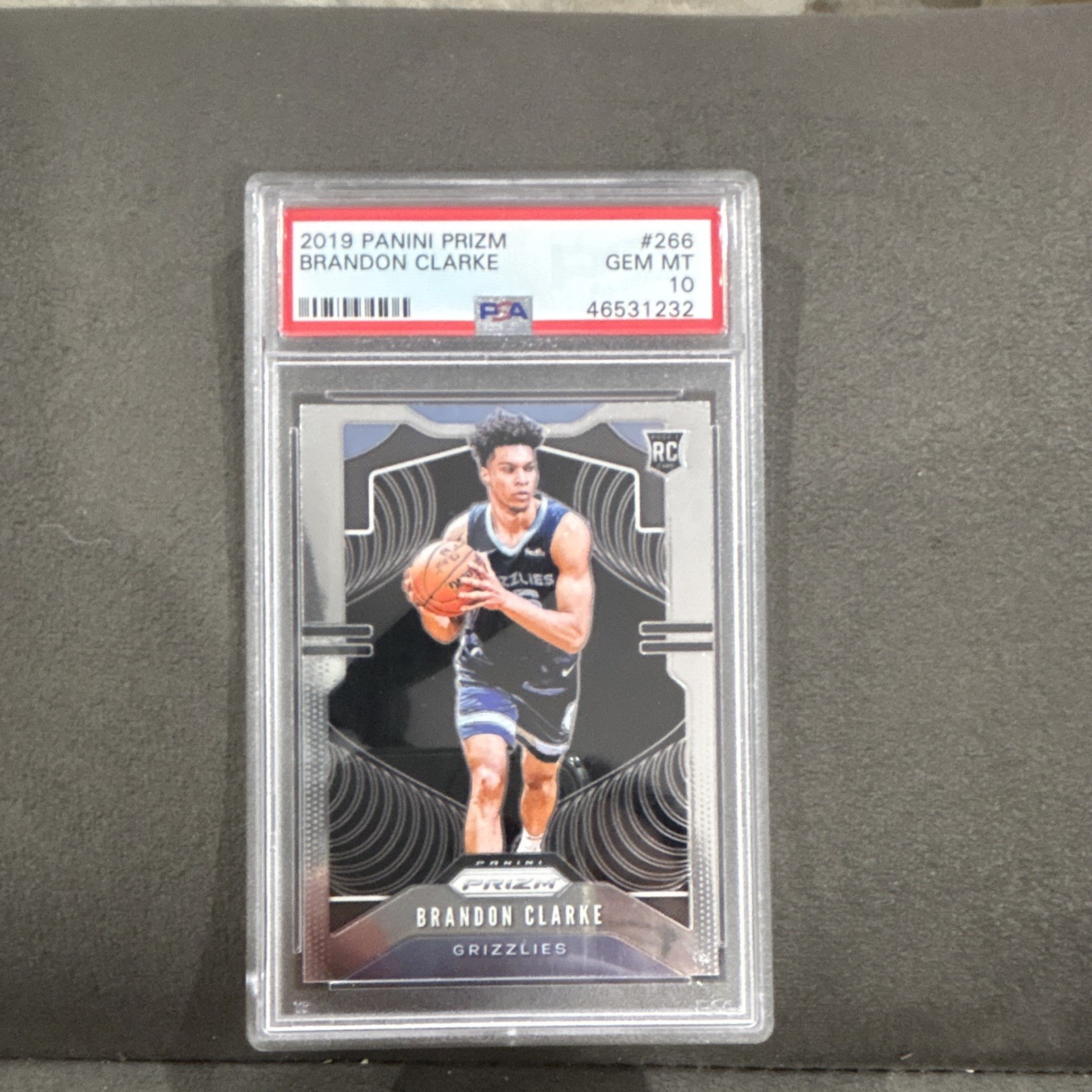Panini 2019-20 Prizm Brandon Clarke #266 Base Prizm Rookie Grizzlies PSA 10