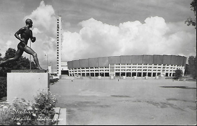 Helsinki, Finnland - Stadion, Olympiastadion - RP Postkarte, Briefmarke 1959 pmk