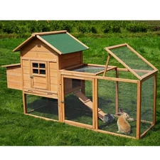 Wooden Chicken Coop Nesting Box Hen House Poultry Pet Hutch Chicken Run Outdoor