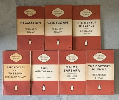 Bernard Shaw Vintage Penguin Plays Lot Pygmalion Saint Joan Major Barbara
