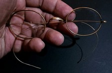  VEG-05 Vintage 1890s Oval Eyeglasses Victorian Era Wire Rim Frame