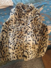 Chichos Leopard Animal Print Faux Fur Vest