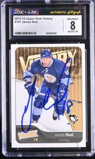 James Neal Signed 2011-12 Upper Deck Victory Card 147 Penguins CGC 8 JSA 10 Auto