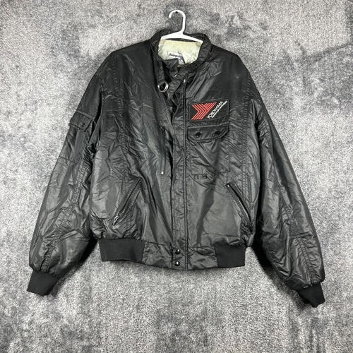 Swingster Bomber Jacket Mens XL Black Yokohama Motorsports Patch Insulated - product listing photo