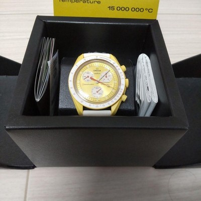 Omega Swatch Mission to the Sun Speedmaster Bio-Ceramic Yellow White Used From J
