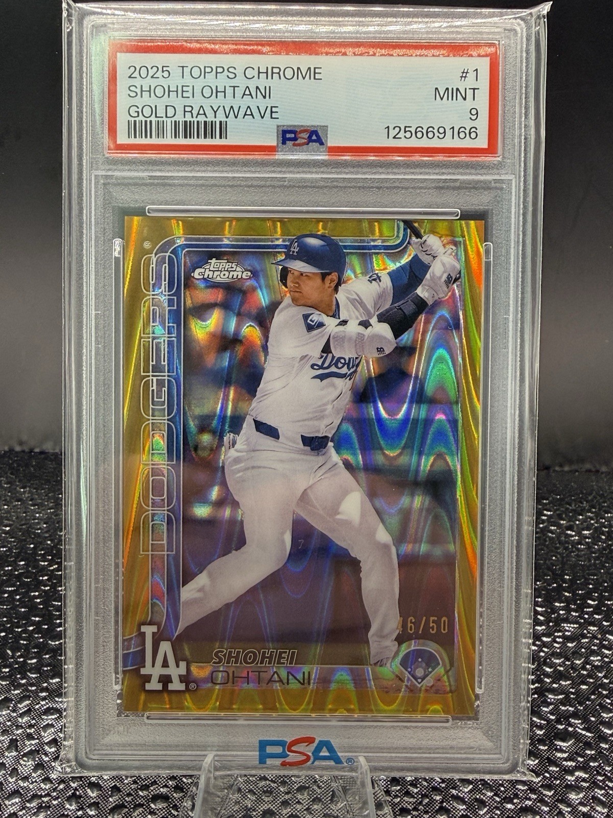 2025 Topps Chrome Shohei Ohtani Gold Raywave 46/50 PSA 9 #1