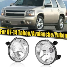 Clear Fog Lights w/ Bulbs Fit For Chevy Avalanche Tahoe Suburban GMC Yukon 07-14