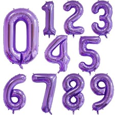 16/32/40 inch Purple Number Balloon 0 1 2 3 4 5 6 7 8 9 Number Ballons Baby Show
