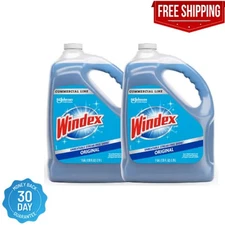 2 Pack - Windex 128 oz. Commercial Original Glass Cleaner Refill- Fast Shipping