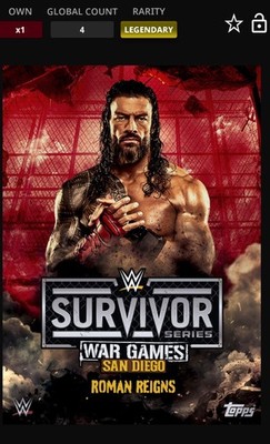 WWE Topps Slam Survivor Series DIGITAL Roman Reigns Legendary Red 5 CC