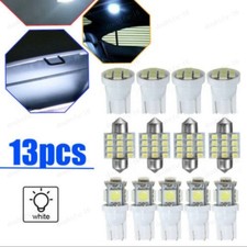 13Pcs Car Interior White LED Lights Kit For Dome License Plate Lamp Bulbs Lights