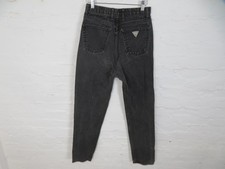 Vintage Guess Jeans Womens 30 Black High Rise Mom Tapered Made In USA Denim