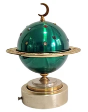 VINTAGE ZODIAC ASTROLOGICAL WORLD GLOBE CIGARETTE HOLDER MUSIC BOX WINDMILL