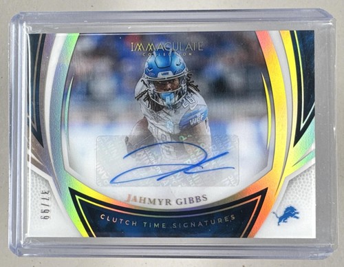Jahmyr Gibbs 2025 Panini Immaculate #CTS-JGS Clutch Time Auto /99